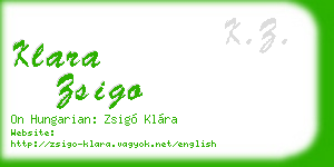 klara zsigo business card