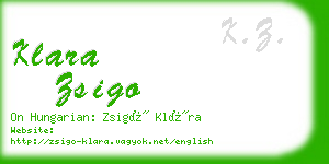 klara zsigo business card